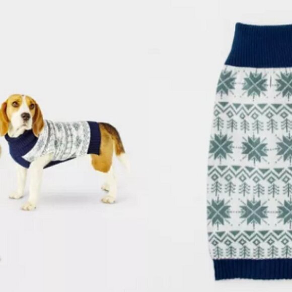Target Pet Snowflake Dog & Cat Sweater| Wondershop Pull On Turtle Neck NEW - Picture 5 of 8